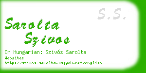 sarolta szivos business card